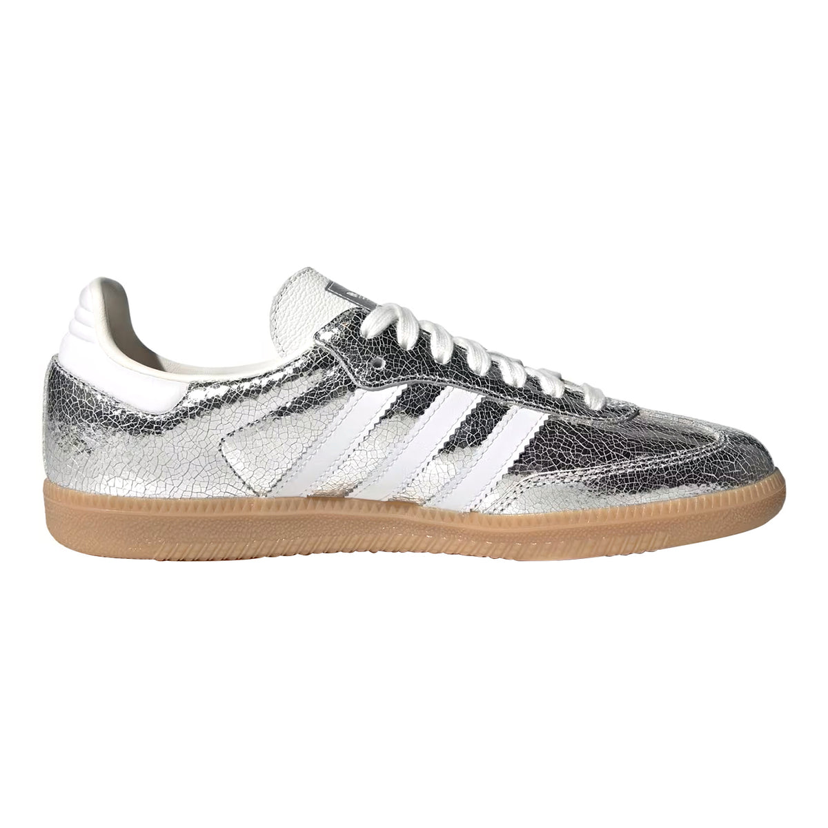 adidas Samba OG Silver Metallic Cracked Leather (Women's)
