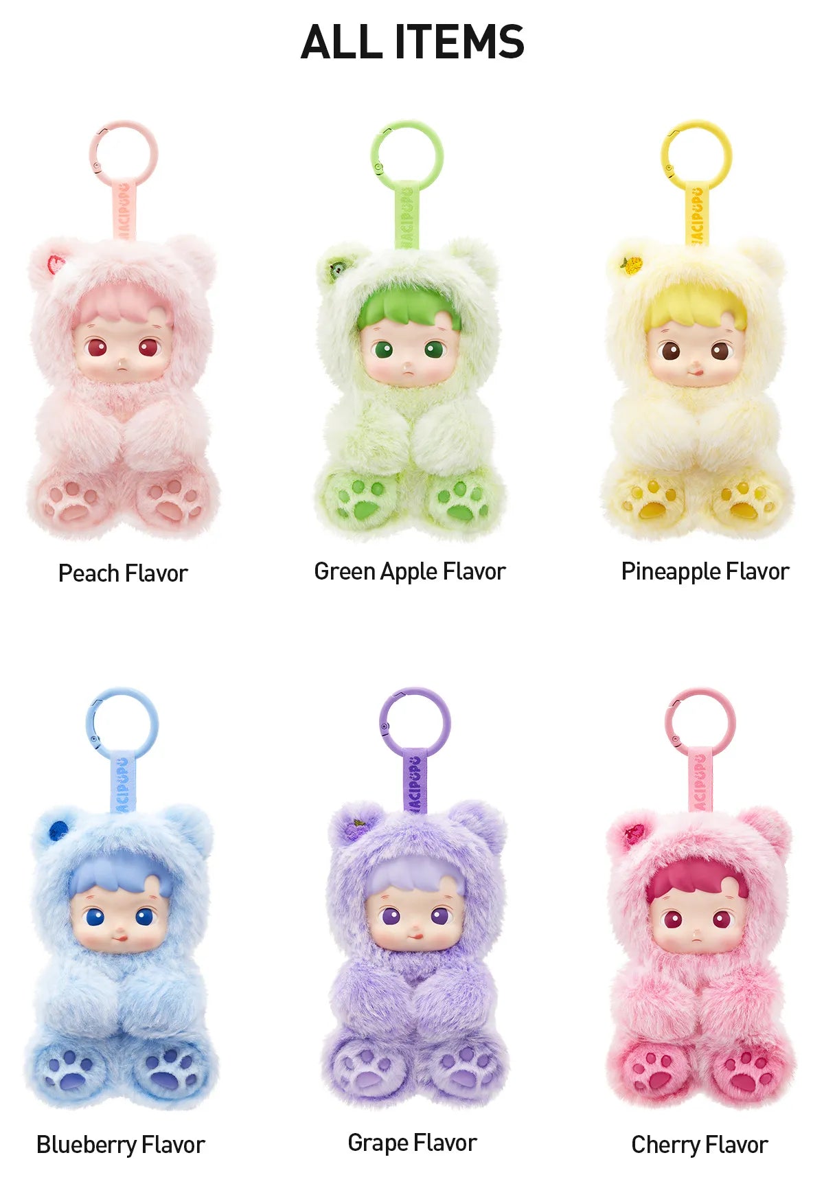 Pop Mart HACIPUPU Gummy Bear Series Vinyl Plush Pendant Sealed Case (6 Blind Box)
