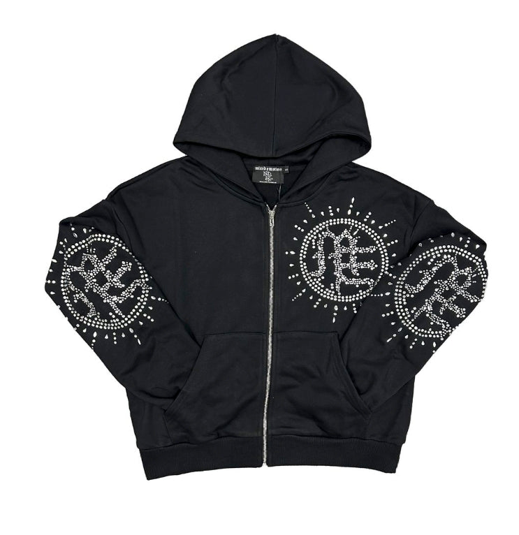 Mixed Emotions ‘Eclipse’ Black Rhinestone Hoodie