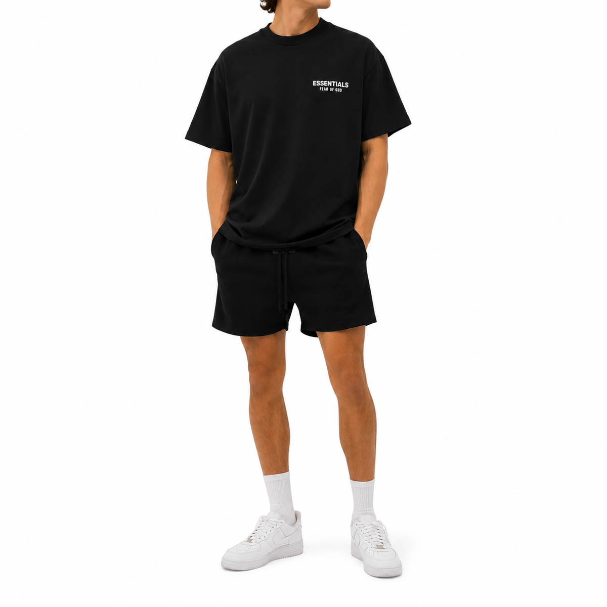 Fear of God Essentials Jersey Crewneck T-Shirt 'Black'