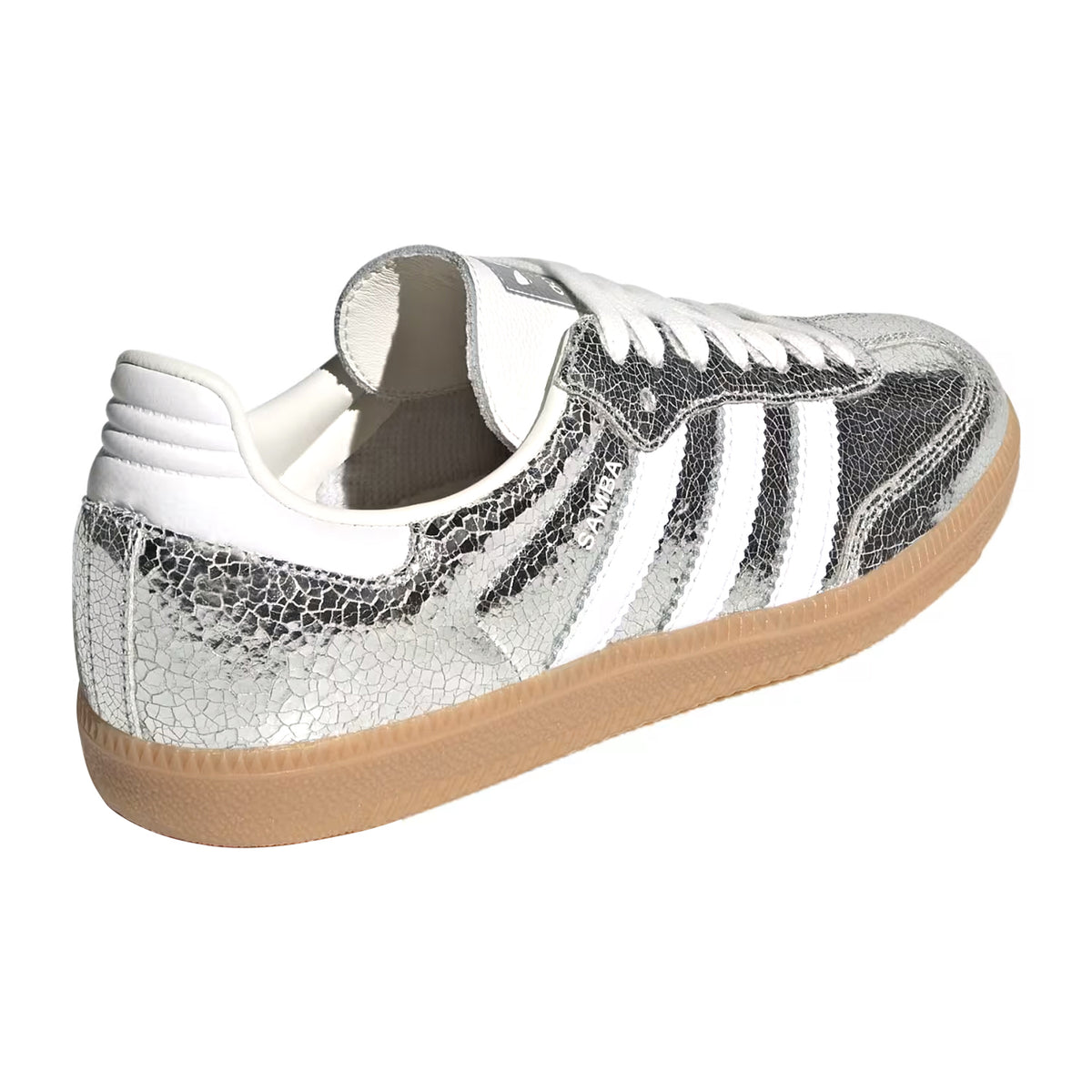 adidas Samba OG Silver Metallic Cracked Leather (Women's)