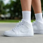Jordan 1 Mid Triple White (2022) (Women's)