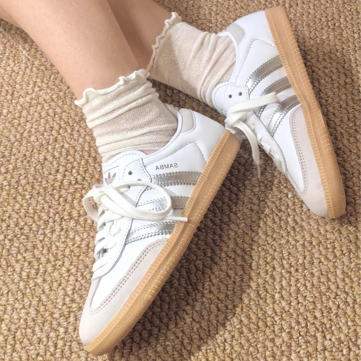 adidas Samba OG White Silver Metallic Grey (Women's)