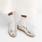 adidas Samba OG Silver Metallic Cracked Leather (Women's)