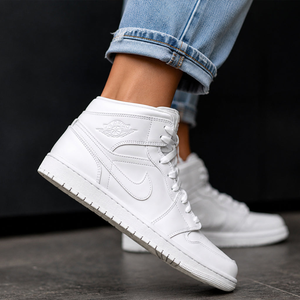 Jordan 1 Mid Triple White (2022) (Women's)