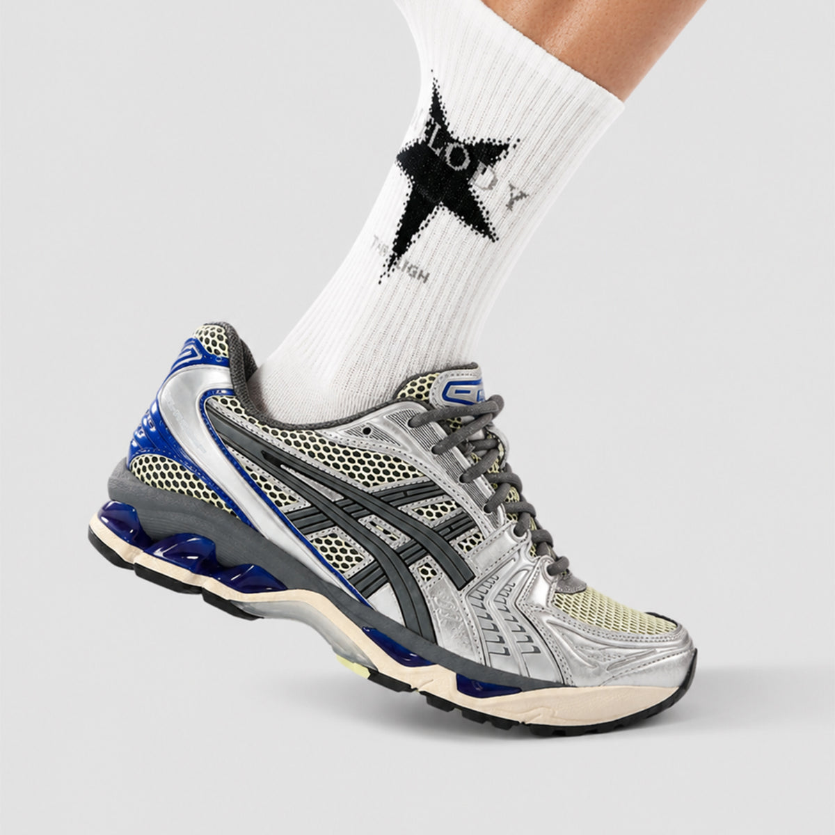 ASICS Gel-Kayano 14 Soft Yellow Asics Blue