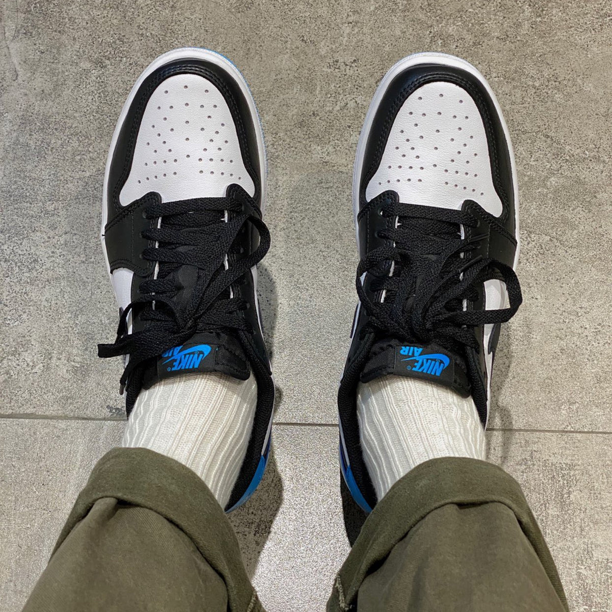 Jordan 1 Retro Low OG Black Dark Powder Blue