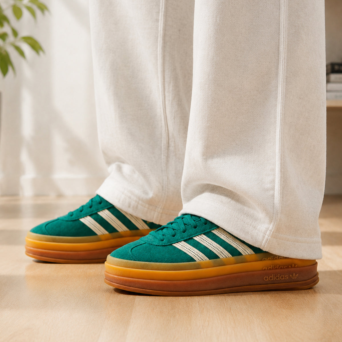 adidas Gazelle Bold Collegiate Green White Gold (Women's)