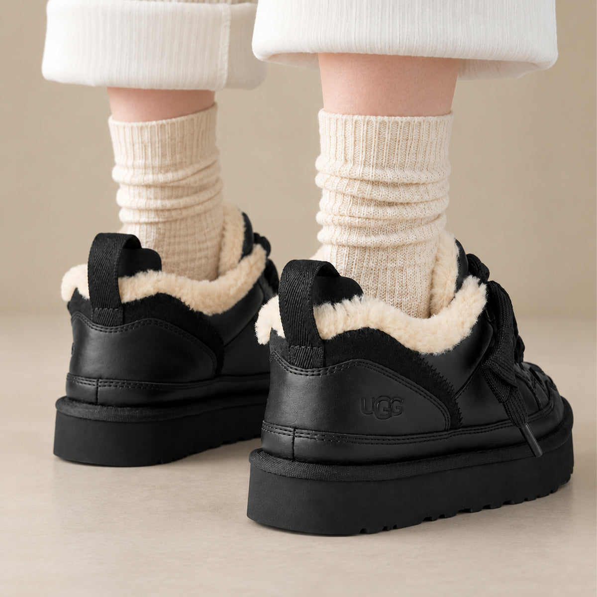 UGG Lowmel Leather Black (Women's)