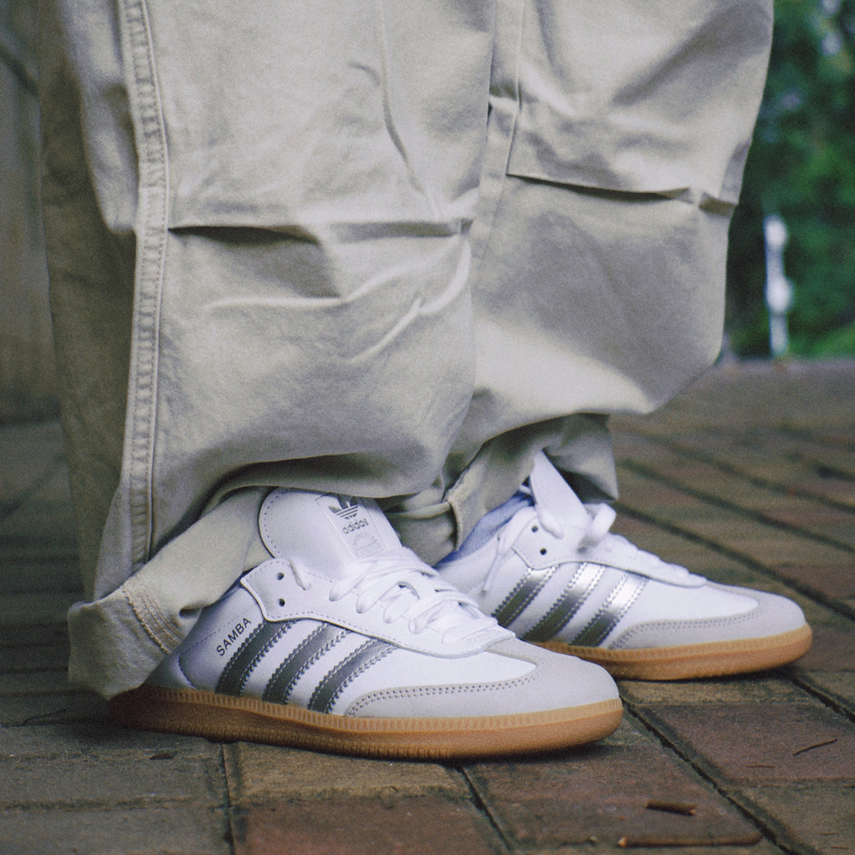 adidas Samba OG White Silver Metallic Grey (Women's)