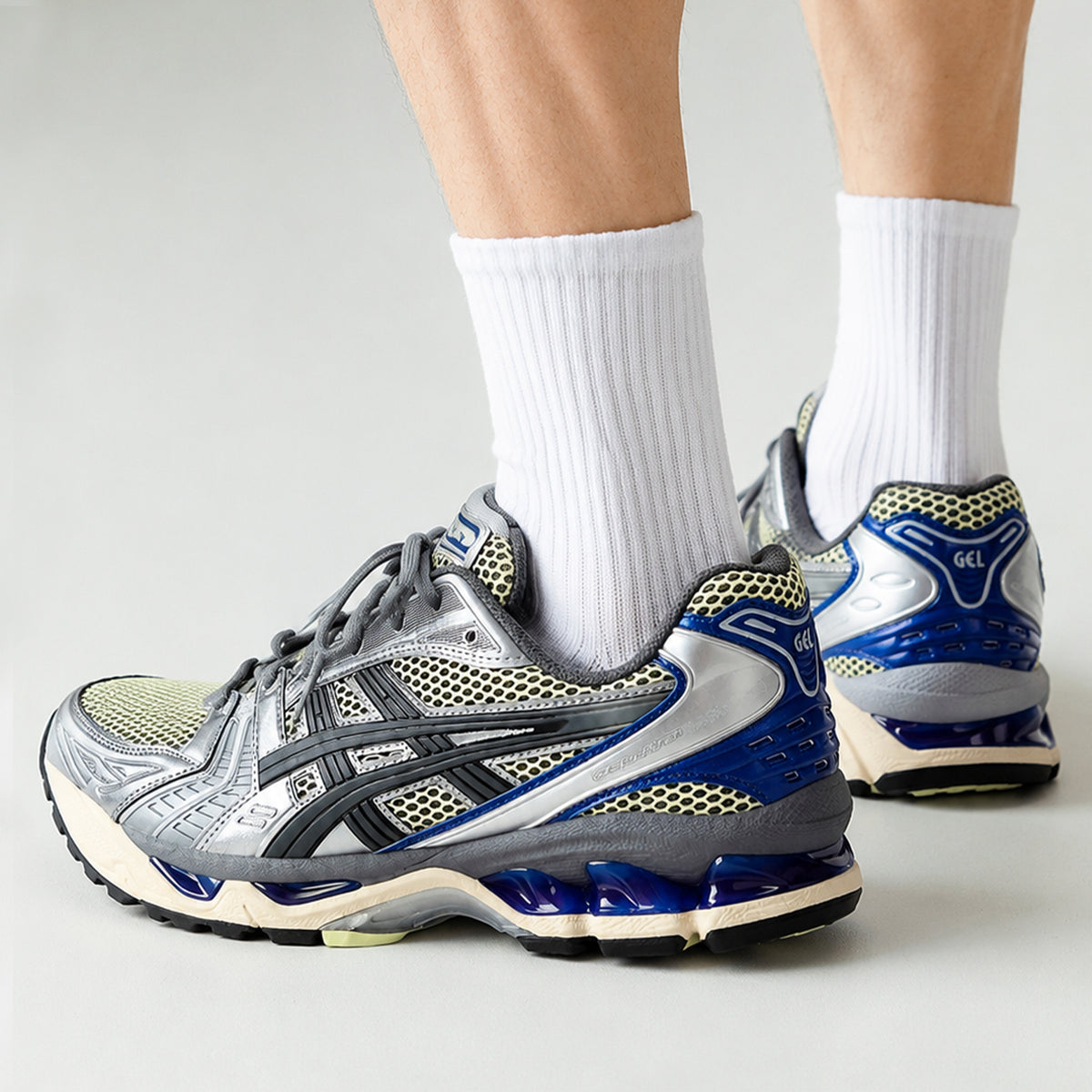 ASICS Gel-Kayano 14 Soft Yellow Asics Blue