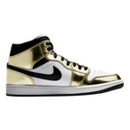 Jordan 1 Mid Metallic Gold Black White