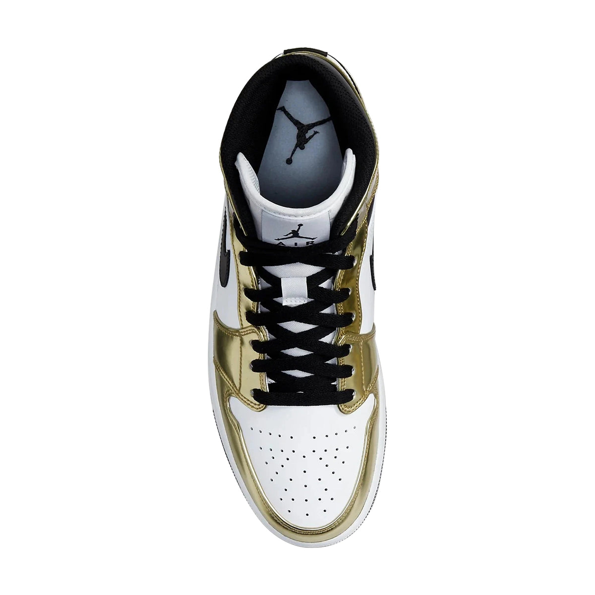 Jordan 1 Mid Metallic Gold Black White