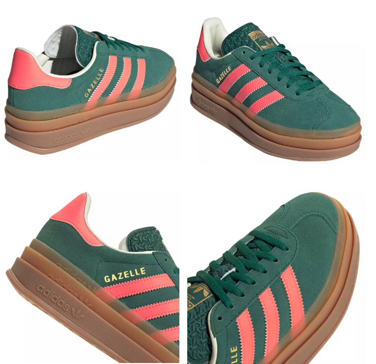 adidas Gazelle Bold Collegiate Green Signal Coral Cream White (GS)