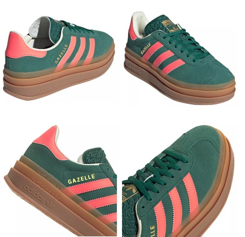 adidas Gazelle Bold Collegiate Green Signal Coral Cream White (GS)