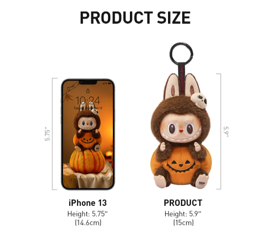 Pop Mart Labubu Pumpkin Vinyl Plush Pendant Happy Halloween Party Series