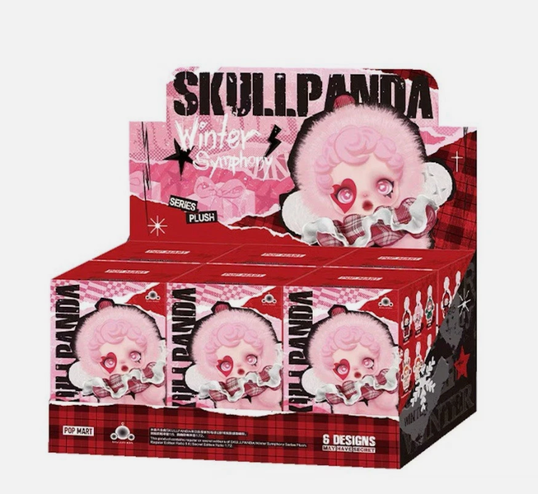 Pop Mart SKULLPANDA Winter Symphony Series Vinyl Face Plush Pendant Sealed Case (6 Blind Box)