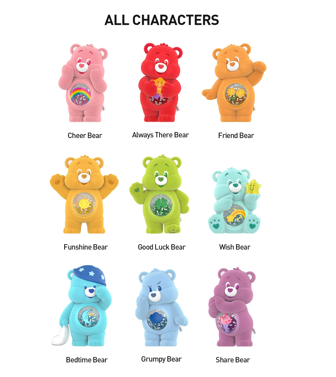 Pop Mart Care Bears Colorful Hugs Series Figures Sealed Case (9 Blind Box)