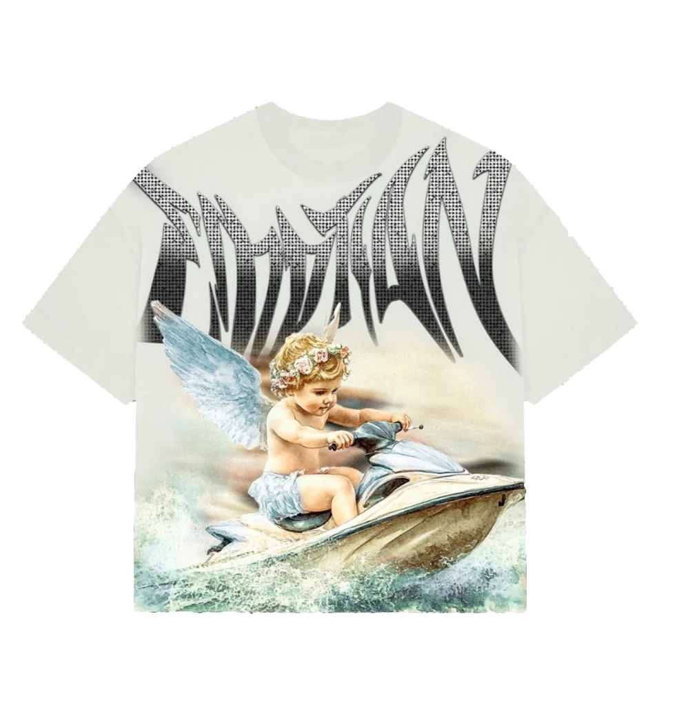 Mixed Emotions Cream ‘Jetski’ Rhinestone Tee