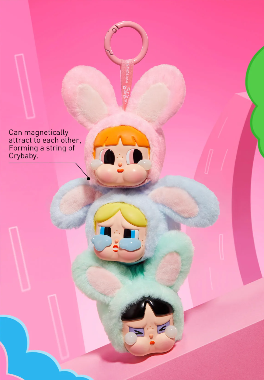 Pop Mart CryBaby x Powerpuff Girls Series Vinyl Face Plush Sealed Case (6 Blind Boxes)
