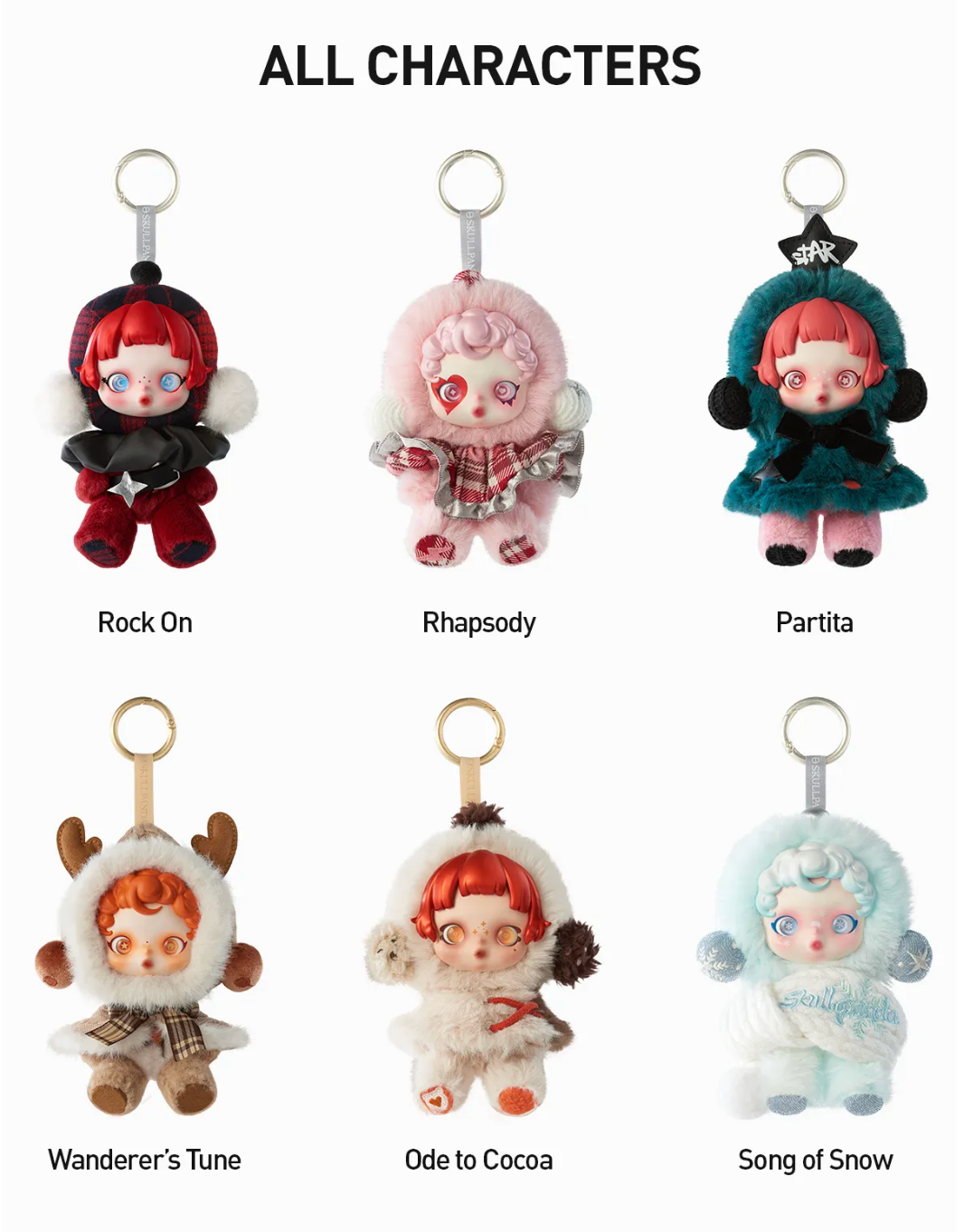 Pop Mart SKULLPANDA Winter Symphony Series Vinyl Face Plush Pendant Sealed Case (6 Blind Box)