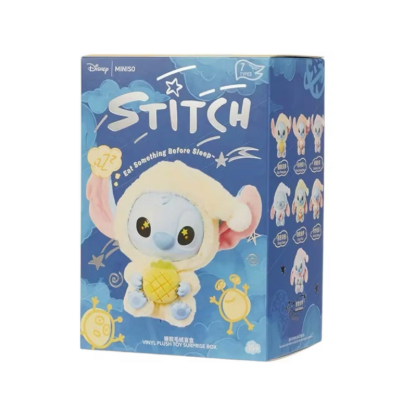 Miniso Top Toy Disney Stitch Eating Something Before Sleep Plush Keychain Single Blind Box