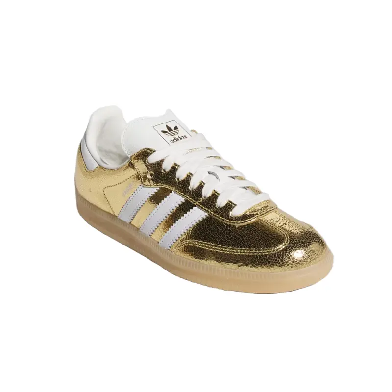 adidas Samba OG Gold Metallic Cracked Leather (Women's)