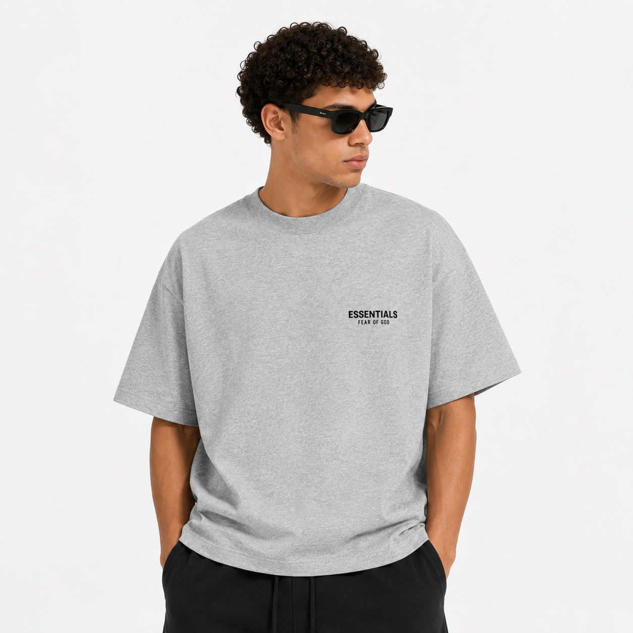 Fear of God Essentials Jersey Crewneck T-Shirt 'Light Heather Grey'
