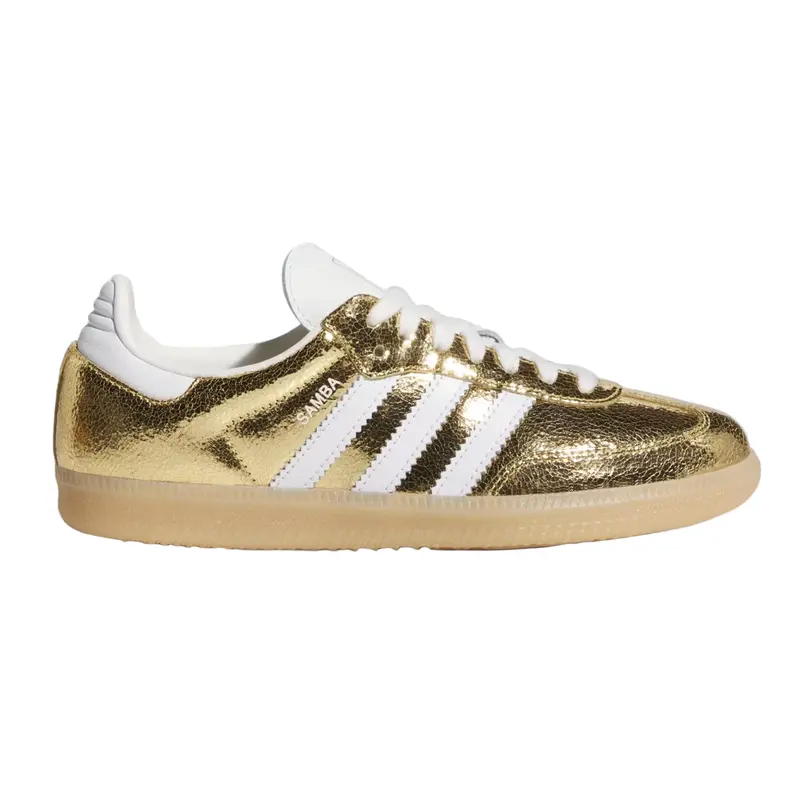 adidas Samba OG Gold Metallic Cracked Leather (Women's)