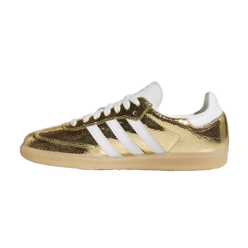 adidas Samba OG Gold Metallic Cracked Leather (Women's)