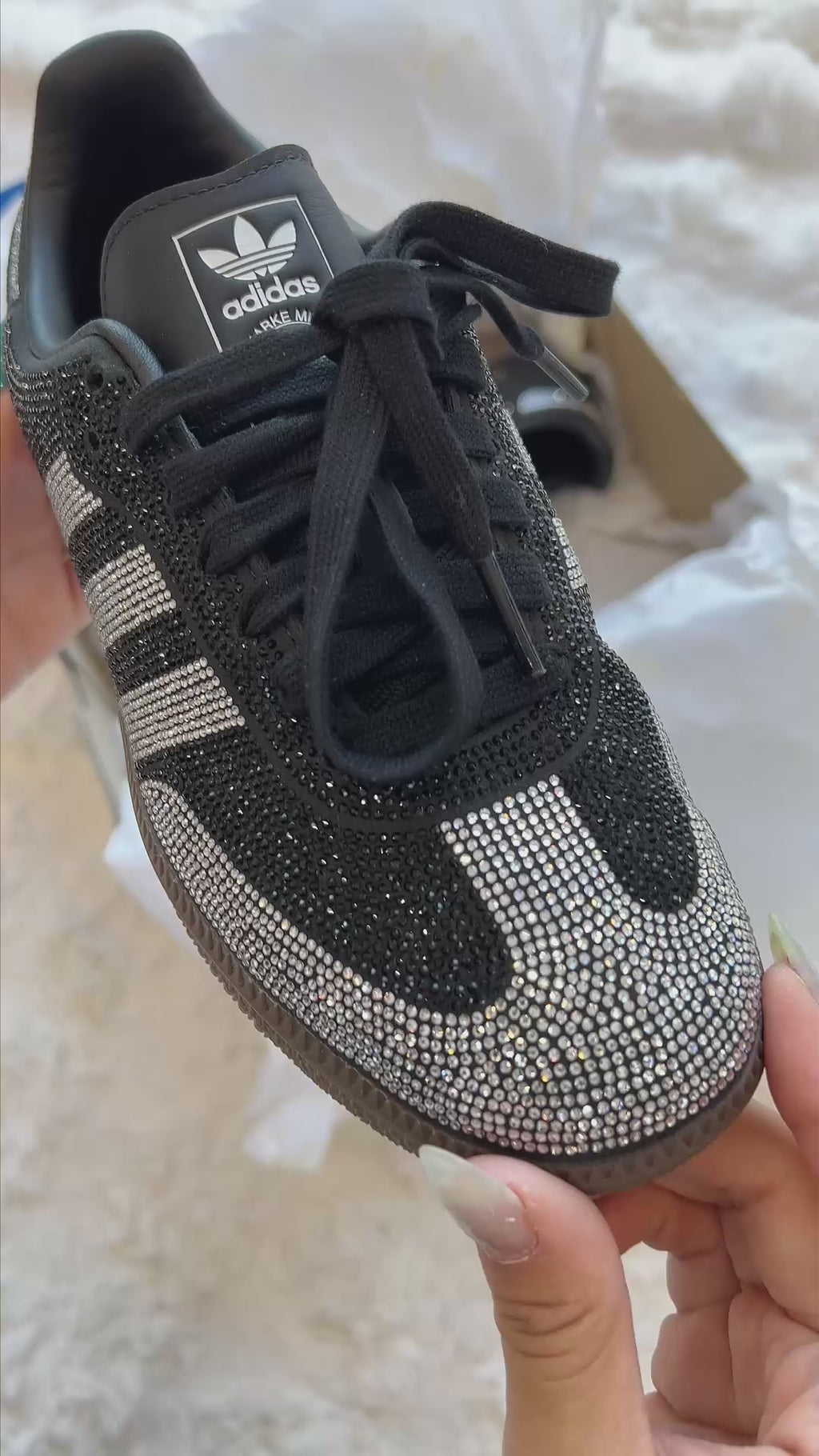 adidas Samba OG Rhinestone Black Silver (Women's)