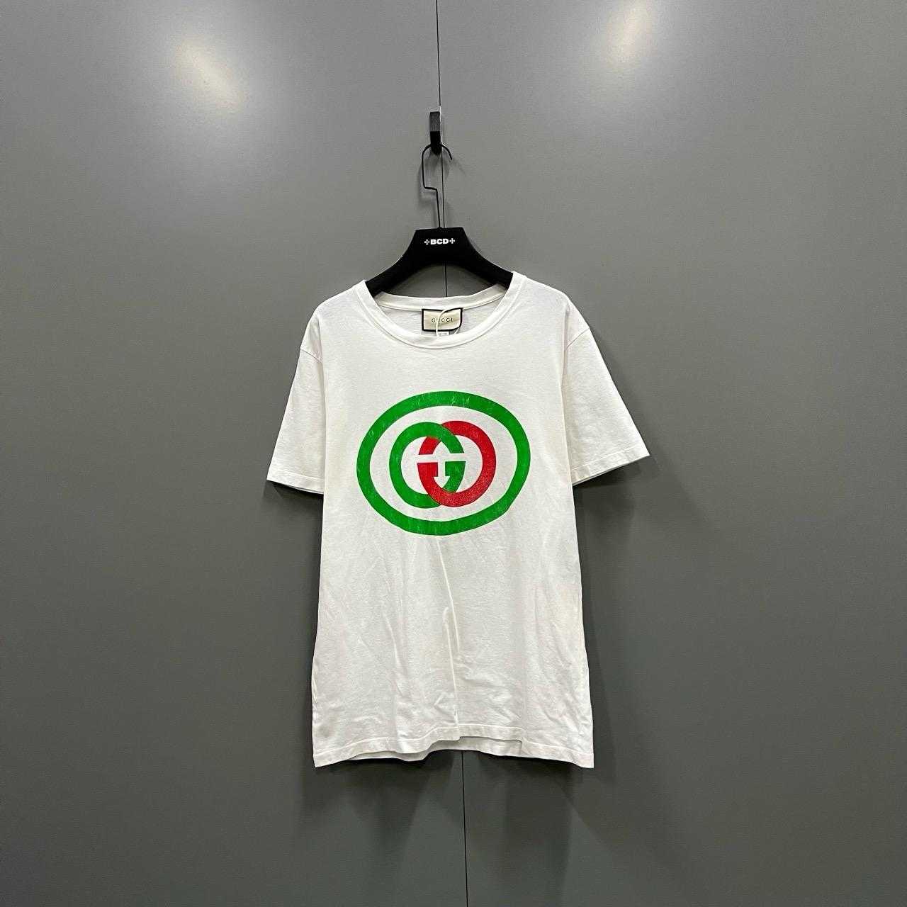 Gucci Red And Green Double G Printed Short Sleeve T-Shirt