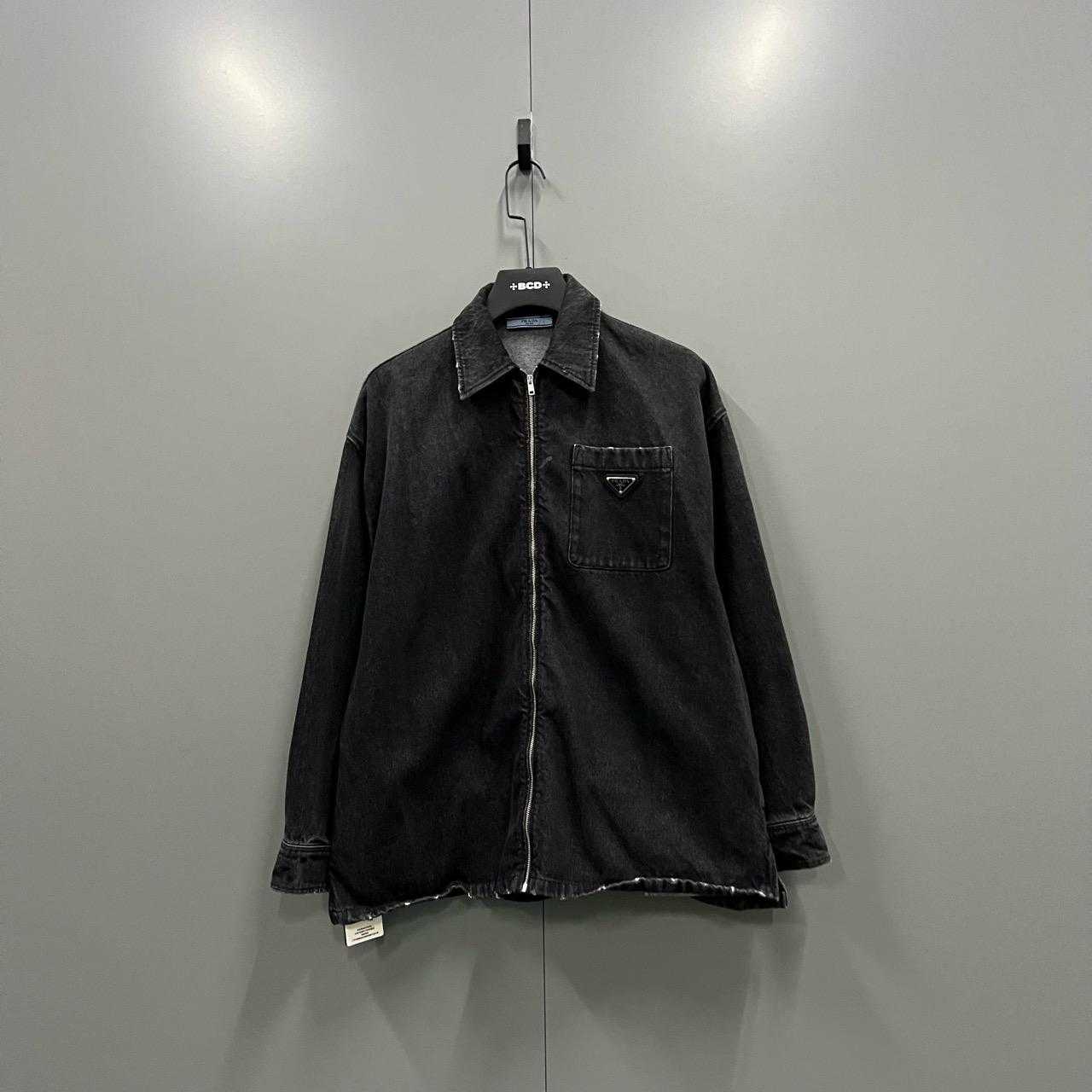 Prada Triangle Logo Denim Shirt